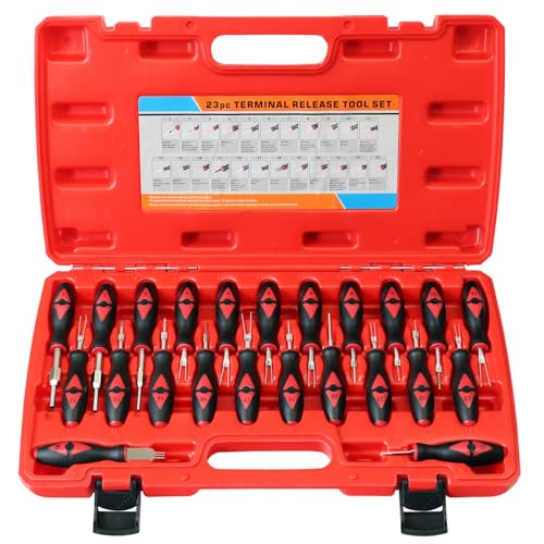Image of YSTOOL Terminal Release Kit, Universal Wire Connector Removal Pin Extractor Release Tool 23 PCS Set for American Domestic and Imported Vehicles