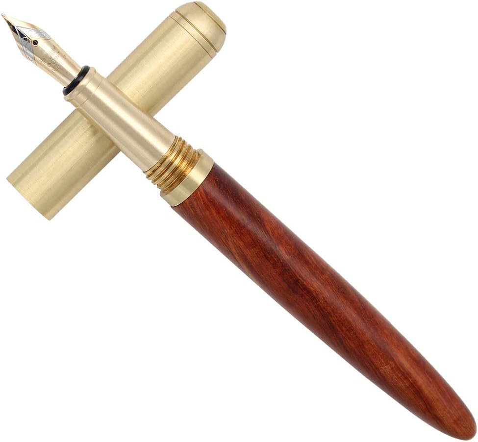 Gullor Handcrafted Rosewood Fountain Pen, Smooth and Easy Writing for Signature Medium Nib, Red Wood, Redwood - Image 3