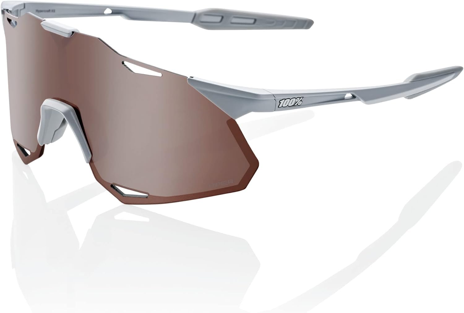 Gafas de Ciclismo 100% HYPERCRAFT, Negro, Lente Naranja/Rojo, XS