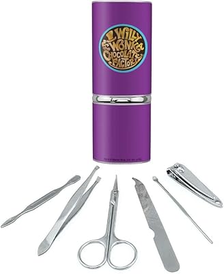 Willy Wonka and the Chocolate Factory Logo Stainless Steel Manicure Pedicure Grooming Beauty Care Travel Kit