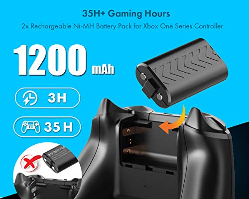 Elecgear Xbox One Vertical Charging Stand With Cooling Fan, 2X 1200Mah Rechargeable Battery Pack For Controller, Games Storage Bracket, Dual Charger Dock For Xbox One, One S, One X And Elite #TOP3