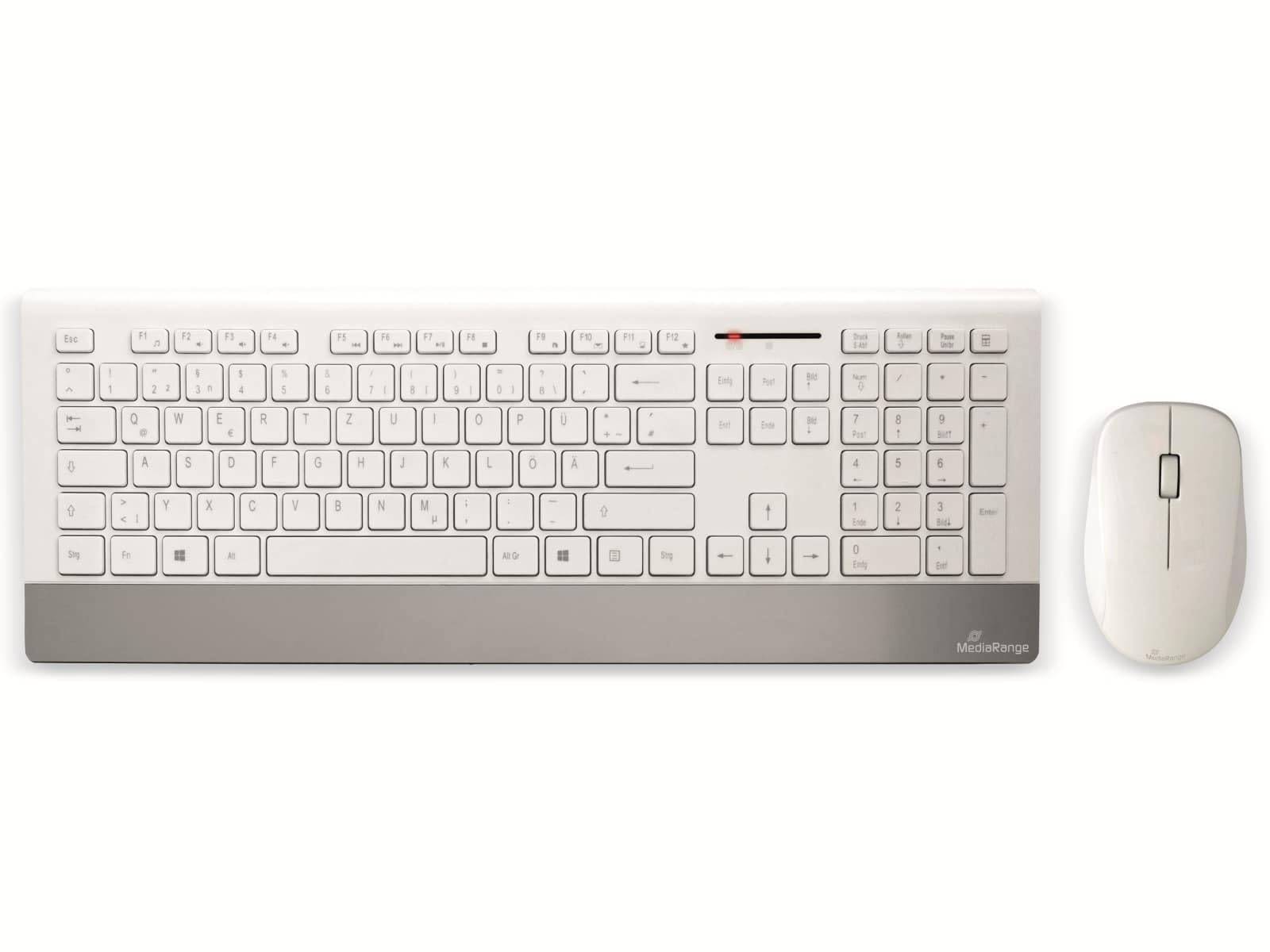 iClever Draadloze muiset, 2,4 G, aluminium, draadloos, slim toetsenbord, QWERTZ-lay-out (Duits), voor computer, desktop, pc, laptop, oppervlak, smart tv en Windows 10/8/7/Vista/XP (2,4 GHz, USB
