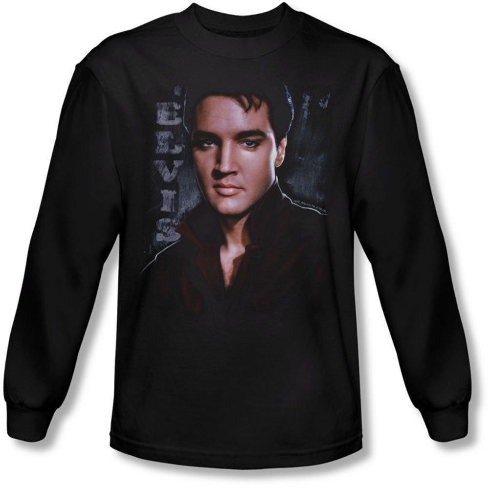 Elvis Presley - Mens Tough Long Sleeve Shirt in Black, X-Large, Black