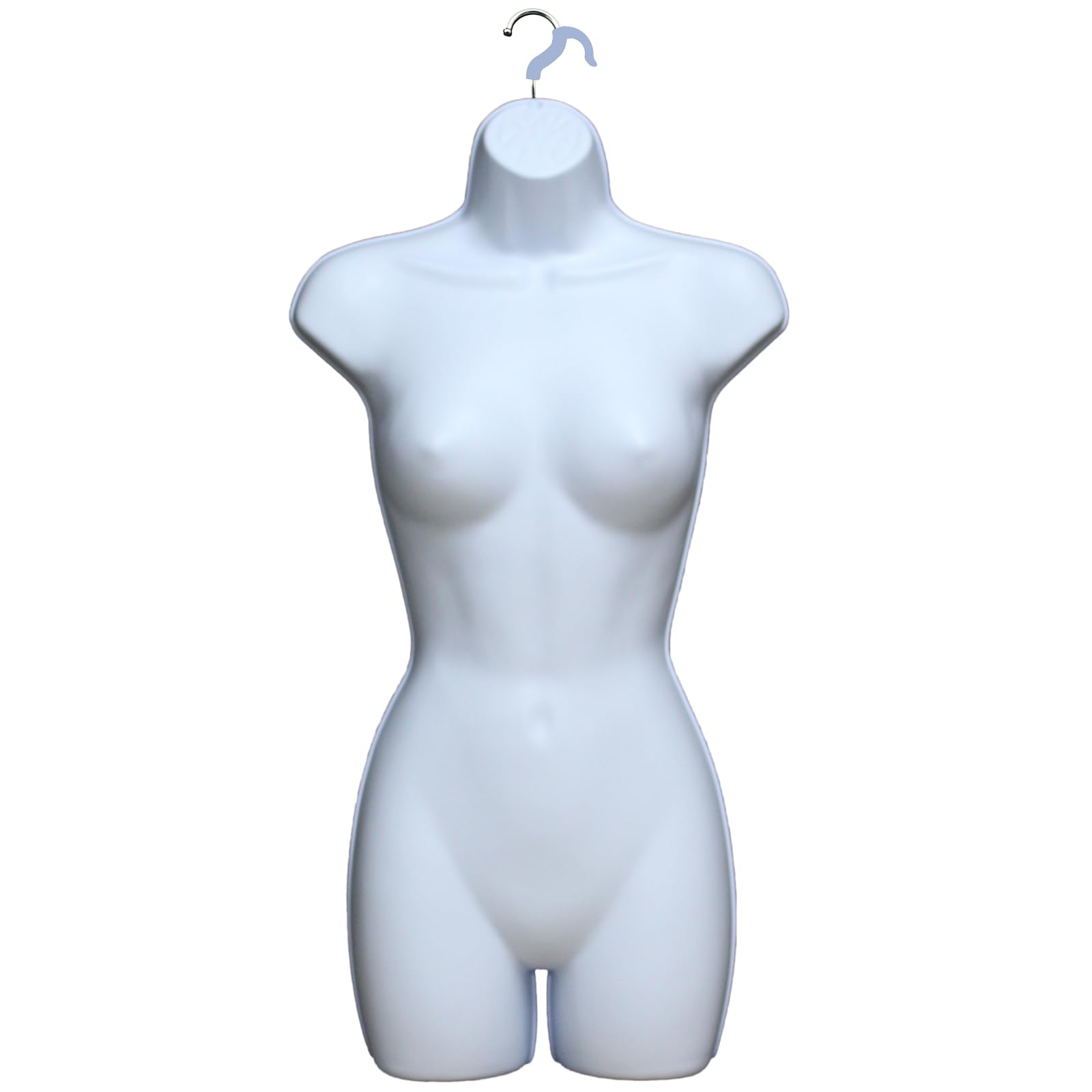Guru Adult Female Full Size Hanging Body Form Mannequin Ideal for Shop Display, Market Traders (White)