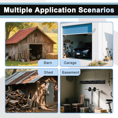 Garage Tool Organizer Wall Mount 48in- 6 Heavy Duty Hooks,360lbs Capacity, Garage Organization & Storage Rack for Broom, Rake & Snow Equipment - Tool Organizer & Men’s Gift Choice - Image 5