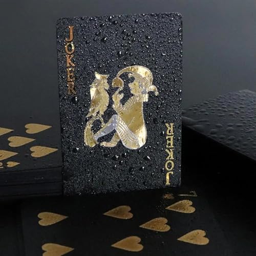 Juego de Naipes Póker Negro con Foil Dorado Impermeable miniatura 3