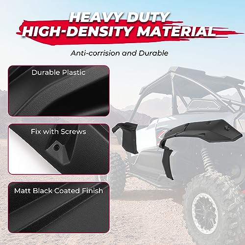 Kemimoto Utv Wide Fender Flare Compatible With Kawasaki Teryx Krx 1000 2020-2023, Hdpe Heavy-Duty Extended Front & Rear Fender Flares Mud Flares Guards 4 Piece Set Accessories Replace 99994-1324 #TOP2