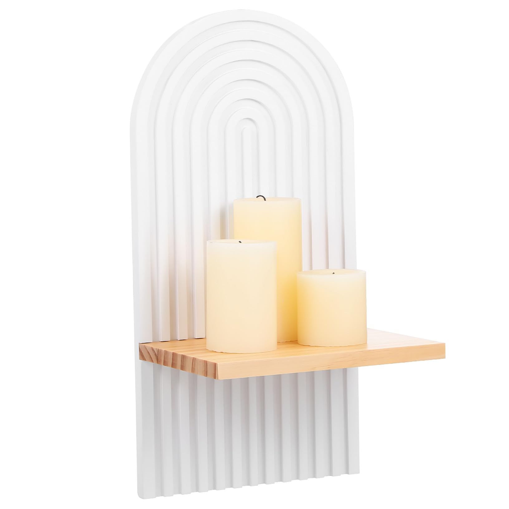 Étagère murale flottante bois rustique support plantes bougies salon