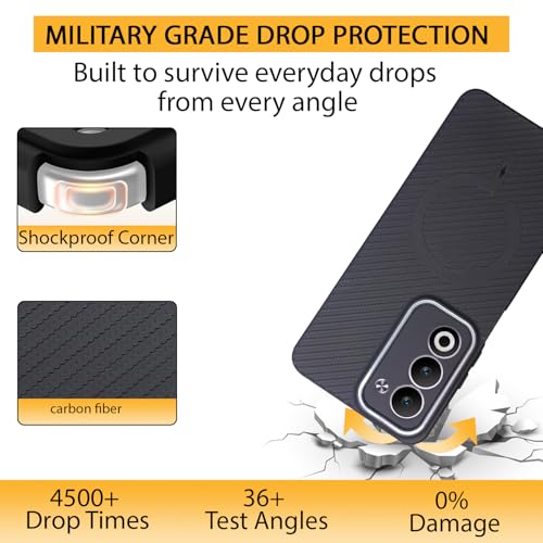 Image of LIRAMARK Rugged Carbon Fibre TPU Armor Silicone Back Cover Case for Oppo A5 5G / Oppo K13X 5G