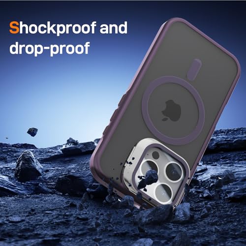 Housse iPhone 16 Pro premium violet mat avec protection verre trempé intégrée