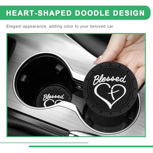 2 PCS Posavasos para Carro 2.76 in Antideslizante Negro miniatura 4