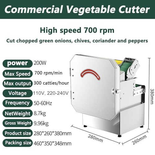 Cortadora eléctrica de vegetales 200W acero inoxidable miniatura 5
