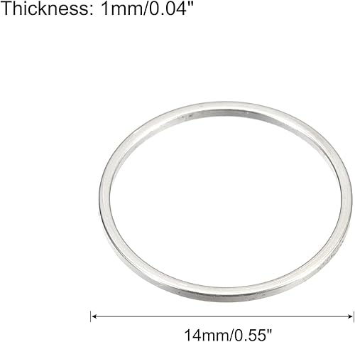 Miniatura 2 de MECCANIXITY Aretes redondos con cuentas, anillos de eslabones circulares para hacer joyas, Metal, redondo