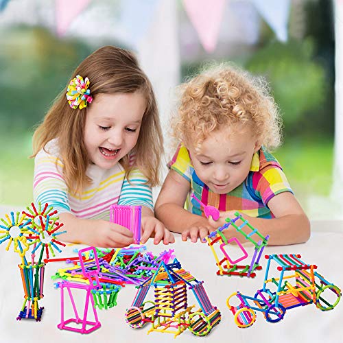 Juboury 1054Pcs Building Toy Building Blocks Bars Different Shape Educational Construction Engineering Set 3D Puzzle, Interlocking Creative Connecting Kit, Great STEM Toy for Both Boys and Girls - Image 3