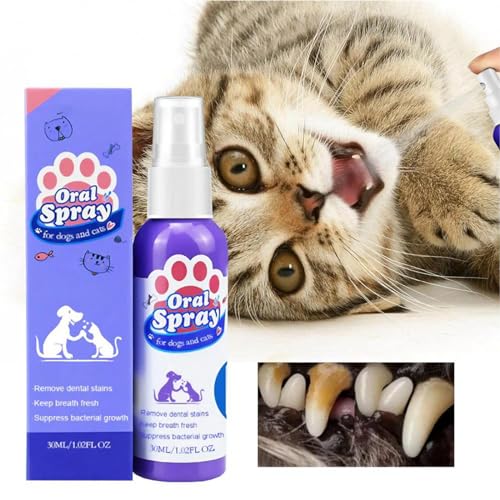 BODYA 2 piezas de 30 ml para perros y mascotas, spray para el cuidado bucal del mal aliento, limpieza de dientes, ambientador, eliminación de placas, limpiador de dientes de mascotas para perros y - imagen 4