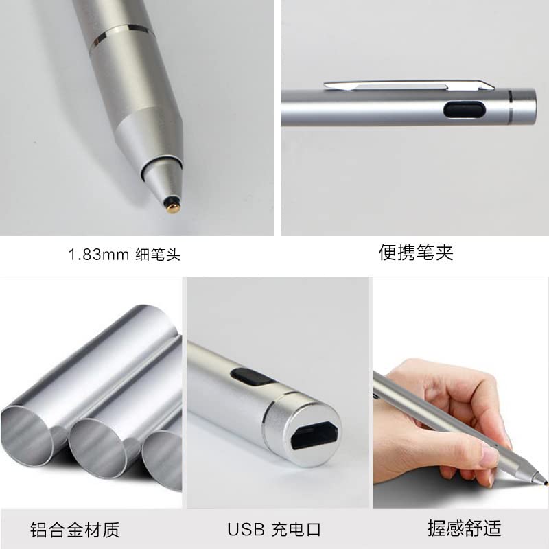 Stylet pour écrans tactiles argenté compatible smartphone et tablette - 3