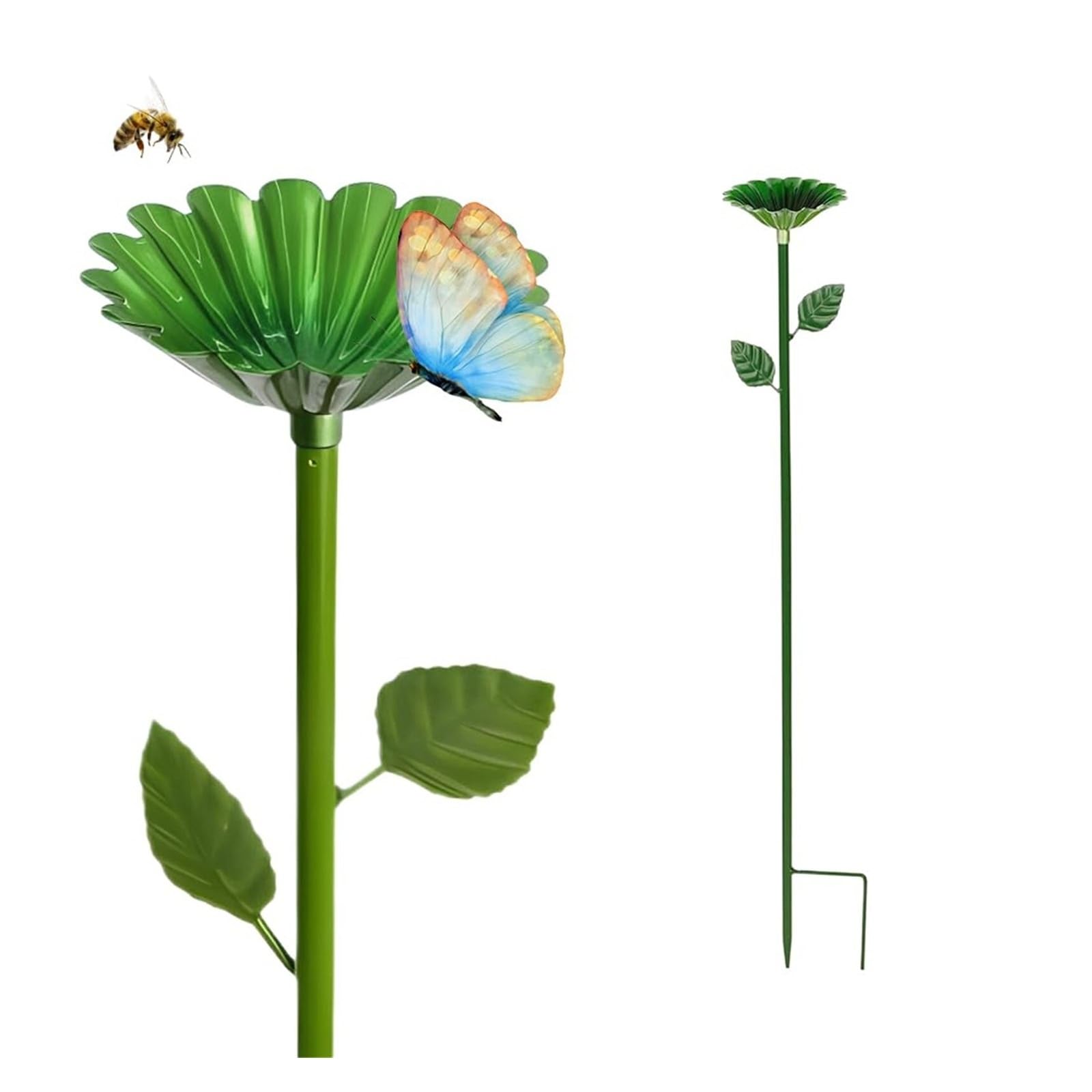 Distributeur d'eau en métal pour abeilles et décoration de jardin champêtre avec abreuvoir vert