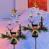 MAGGIFT Christmas Outdoor Solar Stake Lights, 47.5 Inch Large Solar Powered Yard Decorations,...