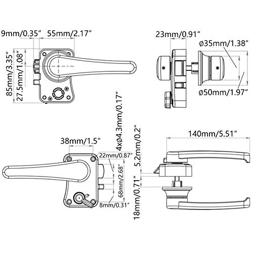 Geneic RV Serratura Porta del Bagno Serratura