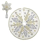 Hallmark Keepsake Miniature 2021, Elegant Snowflakes Tree Topper and Christmas Tree Skirt Set, Mini