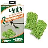 Blade Maid Replacement Microfiber Pads | Reusable, Machine Washable Pads for Blade Maid Ceiling Fan Cleaner with Extendable Pole for High Ceilings, Corner Cleaning Tool | Size 4.9" x 7.7" (Pack of 2)