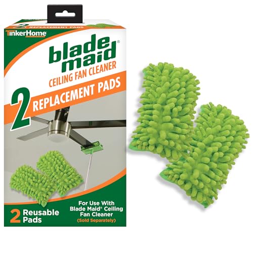 Blade Maid Replacement Microfiber Pads | Reusable, Machine Washable Pads for Blade Maid Ceiling Fan Cleaner with Extendable Pole for High Ceilings, Corner Cleaning Tool | Size 4.9