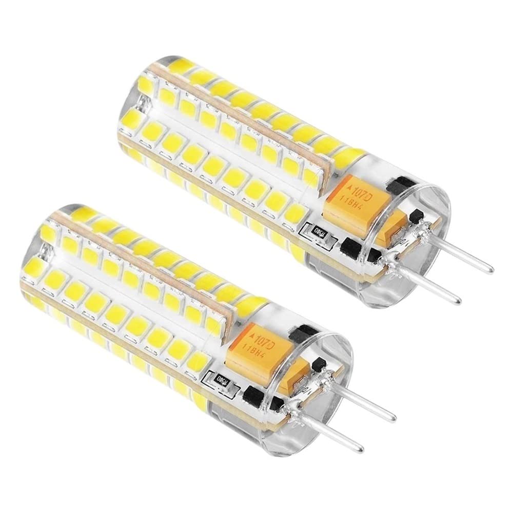 HHF Iluminación del hogar, Paquete de 10 lámparas LED tipo maíz G4/GY6.35 CA/CC 12 V, 7 W, 72 LED-2835 SMD, lámpara de cristal con atenuación(GY6.35 Warm White)