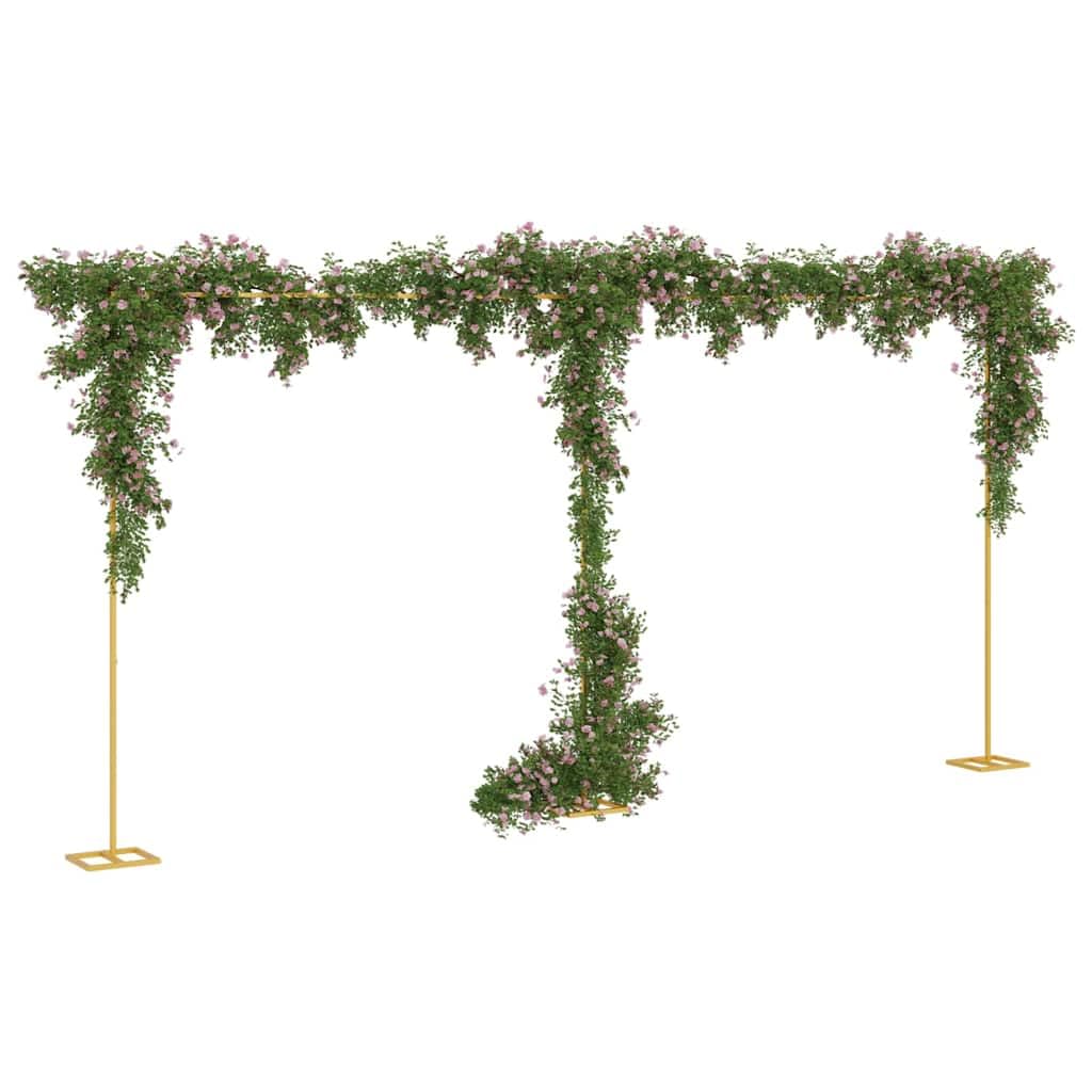 Hochzeitsbogen Gold Stahlbogen 657 x 35 x 300 cm, Rosenbogen Rankgitter Pergola Stil für Hochzeit Gartenparty als Dekoration und Sichtschutz