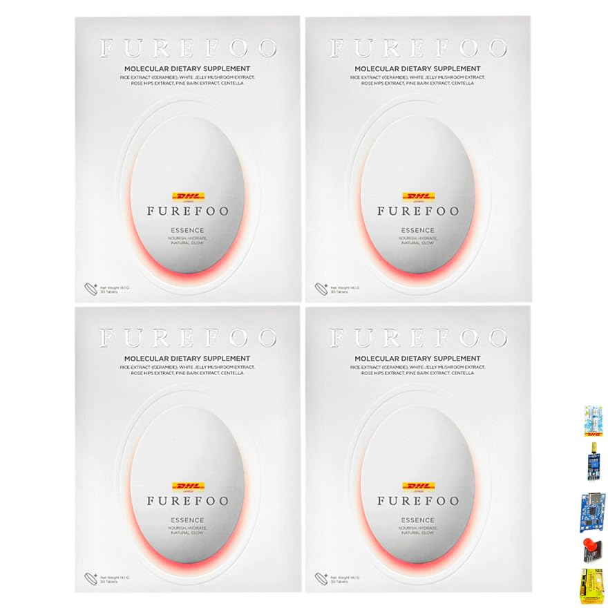 SHIPPING BY DHL 30Tabs Furefoo Essence Anti Aging Smooth Clear Soft Radiant Skin 1.5X Formula (Packs of 4) By Beautygoodshop [Get Free For You Beauty Gifts]