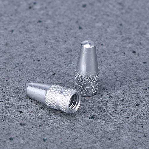 6 Pcs Tapas de Válvula de Bicicleta de Aleación de Aluminio Estilo Francés para Cubiertas de Polvo de Aire de Neumáticos para Bicicletas de Carretera y Montaña Plateadas Anti-Rust miniatura 6