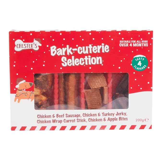 Chesters Bark-Cuterie Christmas Meat Selection 200g Festive Dog Treats in Gift Box