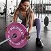 EVERYMATE 10LB Olympic Bumper Plates Set Weight Plates for Cross Training and Weightlifting, 2 Inch, Pink