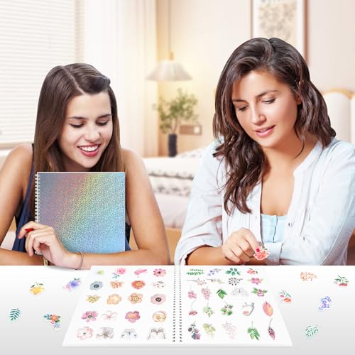 Álbum Reutilizable para Coleccionar Stickers, 8,5 × 11 Pulgadas, con Cubierta Holográfica y 40 Hojas de Papel Liberador en Blanco (Estilo: Punto) miniatura 6