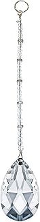 Sun Catcher Crystal, Rear View Mirror Car Charm Ornament, Hanging Pendent 30mm, Comes in a Gift Bag. (1 38mm Almond Teardrop Crystal )