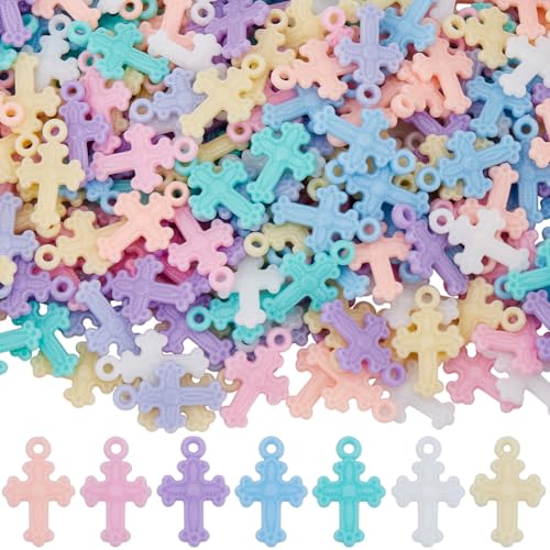 Materiale acrilico:ciondolo a croce realizzato in acrilico di alta qualità, leggero, non facile da svanire, non facile da rompere la deformazione