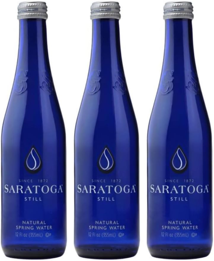 WATERSaratoga Natural Static Spring Water, 12 Ounce Glass Bottle Pack of 3