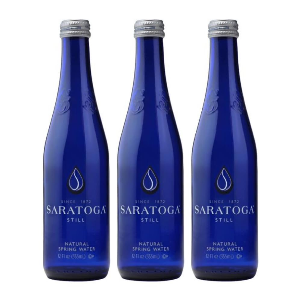 Saratoga Still Natural Spring Water, 12oz Glass Bottles (3 Pack)