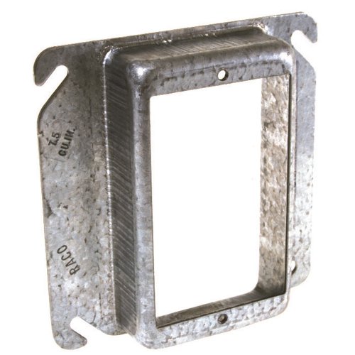 Hubbell-Raco 8773 Raised 3/4-Inch 4-Inch Square Mud-Ring for 1 Device