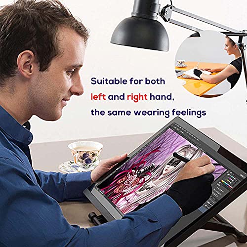Timebetter Drawing Glove, Artist Glove For Drawing Tablet Ipad, Digital Art Palm Rejection Glove, Good For Left And Right Hand - L, 2 Pack #TOP3
