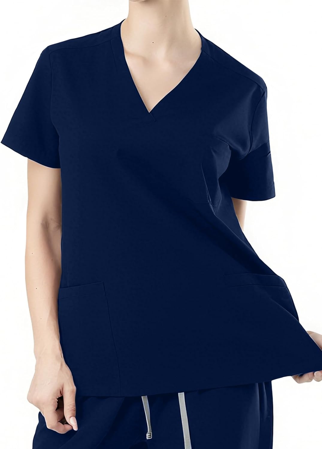 Scrub Tops For Women, Soft V-Neck Scrubs Top with 4 Pockets, 2-Way Stretch and Durable Fabric Medical Uniform Top - Image 6