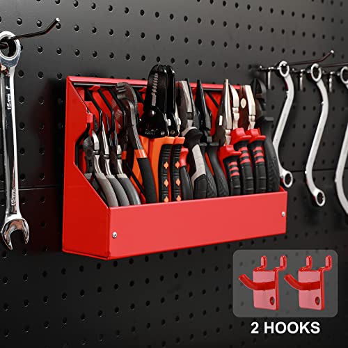 Casoman Plier Organizer Rack, Pliers Cutters Organizer, Black/Red, 14-Slot Plier Rack, Keep Pliers Organized In Tool Drawer #TOP5