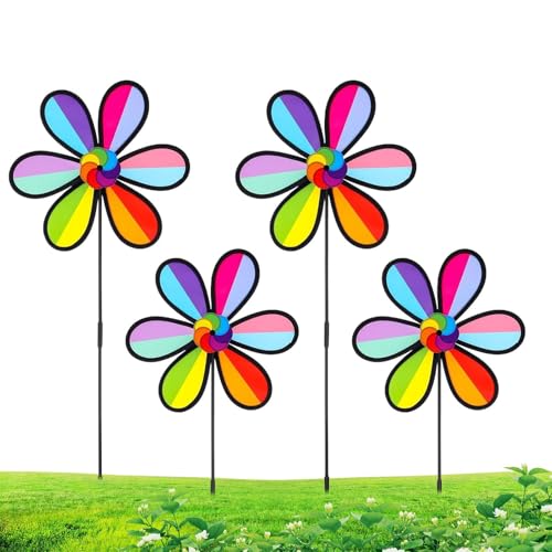Girandola a per giardino, set da 4 pezzi, a forma di colorato, decorazione esterna per attività familiari, parchi giochi e mostre