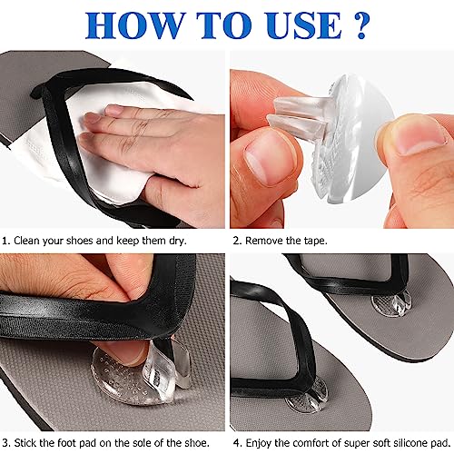 Image of 6 Toe Guard Pairs PU Gel Cushions for Flip Flop Sandals Non- Slip Silicone Sandal Foot Pad Gel for Outdoor Sandal Toe Protectors Home Insert