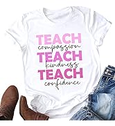 Teacher Shirts for Women Funny Teach Autism Graphic Tees Tops Inspirational Sayings Short Sleeve ...