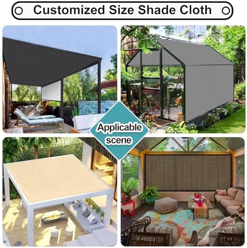 Shade&Beyond 90% Sun Shade Cloth with Grommets, 6X12 FT Pergola Shade Cover Canopy, Mesh Tarp Sun Screens for Patio, Outdoor, Garden, Backyard, Black — view 7