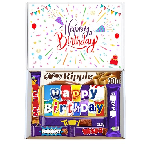 Sweet Shoppe Birthday Chocolate Gift Box - Happy Birthday Chocolate Hamper Letterbox Friendly Gift for Men Women & Kids
