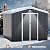 Softkiss 10x12 FT Outdoor Storage Shed, Metal Garden Shed - Tool Storage Sheds with Lockable Doors, Waterproof Outside Storage Building for Backyard, Patio (Black; Floor Not Included)