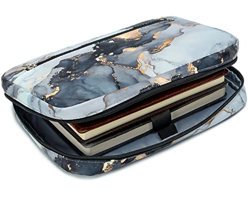 JIANYA Capa da Bíblia, Estojo para Bíblia, Bolsa de Igreja com Alça e Bolso com Zíper, Mármore Ciano