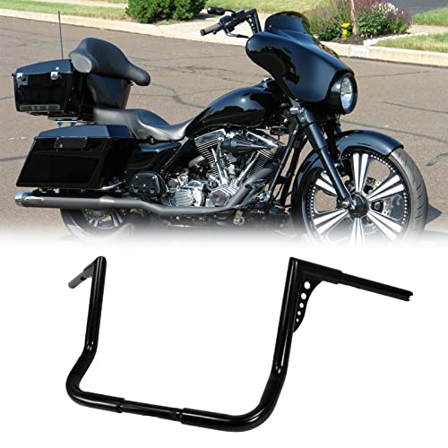 Vastmt 12’’ Rise 1.25’’ Ape Hanger Handlebars, 1.25" Fat 1" Clamp Ape Hangers Fused Bar 12 Inch Rise 1-1/4’’ Ape Z Bar Hangers Handlebars Fits For Electra Glide Street Glide Tri Glide Ultra Limited #TOP7