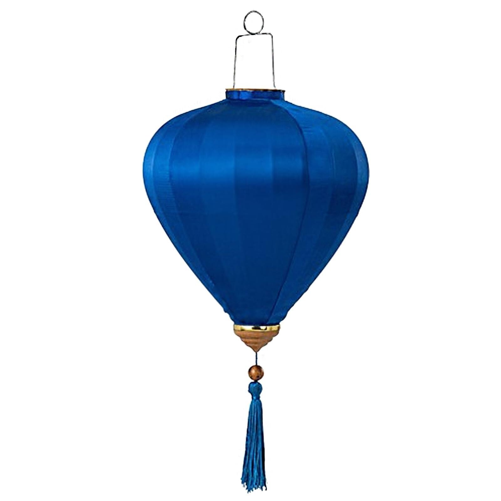 Asian Lantern, 2 Pcs 12 Inch Chinese Silk Lanterns Traditional Asian Vietnamese Hanging Lantern with Tassels Wedding & Holidays Decorations(Blue)